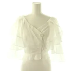 スナイデル SNIDEL フリルティアードクロップドブラウス 七分袖 シアー F ホワイト /DO ■OS ■SH