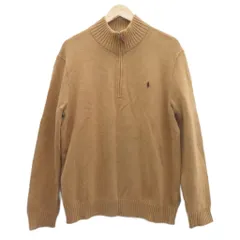 ポロ バイ ラルフローレン Polo by Ralph Lauren ニット セーター L ベージュ 長袖 ハーフジップ スタンドカラー /YS14 ■ECD001