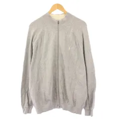 ポロ ラルフローレン POLO RALPH LAUREN ニットジャケット ブルゾン アウター ジップアップ ストレッチ ロゴ 刺繍 ワンポイント L グレー /BB