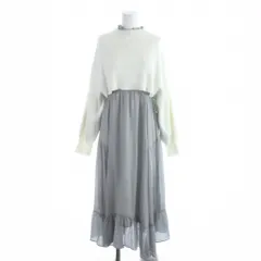 アプワイザーリッシェ Apuweiser-riche レイヤードニット付ワンピース 1 白 ホワイト グレー 長袖 /AB ■OS