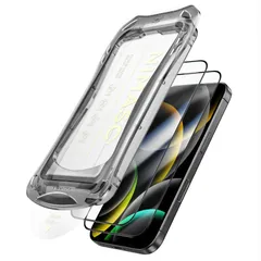 【在庫処分】NIMASO ガラスフィルム iPhone 16 Pro 用 強化ガラス 黒縁 全面 保護フィルム 自動除塵 超簡単貼り付け 耐衝撃 指紋防止 ガイド枠付き 2枚セット アイフォン16 プロ対応（6.3インチ）DSP24G1409