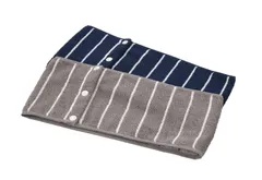 【在庫セール】Kosugizen スリムフェイスタオル くるくるタオル ボーダー 2色各1枚入 16×80㎝ ボタンで止めてくるくる回せる 便利なサイズ 2枚セット ZG-186-2