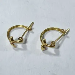 ★  K18刻印 18金 イエローゴールド フープピアス 天使の羽 両耳ピアス K18刻印ポスト 総重量0.57g アクセサリー 現状品
