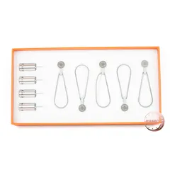 【未使用】HERMES エルメス ハンギングセット 019012S 00 カレ スカーフ 壁かけ マグネット メタル シルバー【中古】のサムネイル