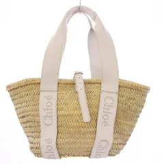 クロエ CHLOE SENSE small basket スモールバスケット かごバッグ カゴバッグ ハンドバッグ ロゴ バイカラー 白 ホワイト ベージュ /BB ■OHのサムネイル