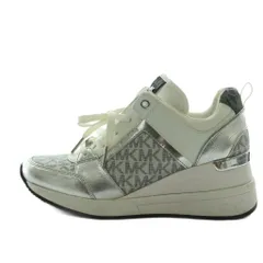 マイケルマイケルコース Michael michael kors スニーカー 6M 23.0cm シルバーカラー 銀色 白 ホワイト MKロゴ 厚底 ウェッジソール HJ21L /AQ ■OS ■GY18