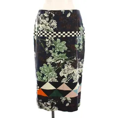 エムエスジーエム MSGM タイトスカート ひざ丈 総柄 42 ネイビー マルチカラー /YM