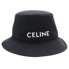 セリーヌ 2AUO4968P ロゴ コットン100％ バケットハット 帽子 #M 58cm ウルトラブラック CELINE（新品・未使用品）