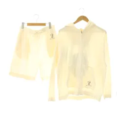 ジェラートピケオム GELATO PIQUE HOMME PEANUTS パイルパーカー&ハーフパンツ 長袖 セットアップ ルームウェア M オフホワイト /HK ■OS