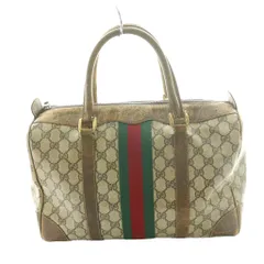 グッチ GUCCI オールド Old シェリーライン ミニボストンバッグ ハンド GG柄 PVC マルチカラー グレー 茶 ブラウン /SS ■OS ■OH