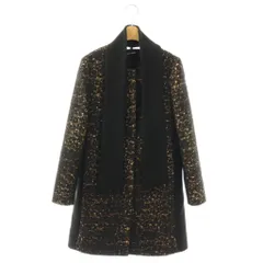 ピエールカルダン Pierre Cardin コート ノーカラー ロング ショール付き 38 ブラック /HK ■ECB002のサムネイル