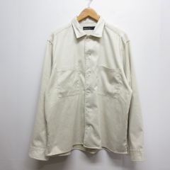 グリーンレーベルリラクシング ユナイテッドアローズ green label relaxing スエードタッチ 長袖 シャツ M アイボリー 3211-107-3136