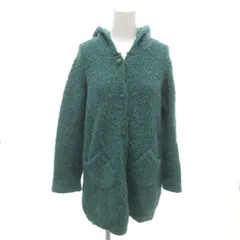 ホコモモラデシビラ Jocomomola de Sybilla 美品 コート ウール混 アルパカ混 40 エメラルドグリーン フード パッチポケット ミドル ハーフ丈 /HW ■ECD001のサムネイル