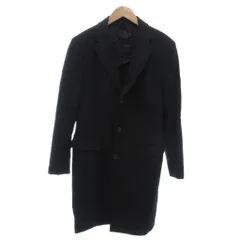 ユナイテッドアローズ UNITED ARROWS チェスターコート ロングコート カシミヤ混 無地 きれいめ 48 黒 ブラック /MG ■ECD001