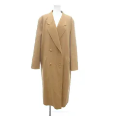 ノーブランド ヴィンテージ ダブルチェスターコート M カシミヤ ロング丈 ダブルブレスト ベージュ /NU ■ECA001