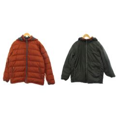 エディーバウアー EDDIE BAUER リバーシブル ダウンジャケット L 茶 ブラウン 黒 ブラック フード付き 長袖 /GP ■ECD002