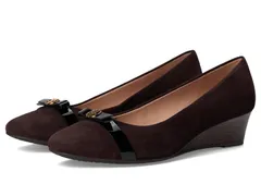コールハーン レディース シューズ ヒール Cole Haan Malta Wedge 40 Mm Chocolate SuedeBlack Patent Leather ブラック
