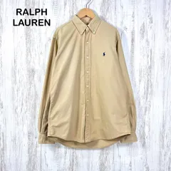 RALPH LAUREN ラルフローレン CLASSIC FIT クラシックフィット ポニーロゴ刺繍 BD ボタンダウン 長袖 シャツ ベージュ