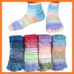 【新品】 [box408] 指先なし 5本指 靴下 メンズ 4足セット 綿混 ムレ対策 くるぶし丈 五本指 ソックス スポーツ ジム ヨガ サンダル 25-27cm 1