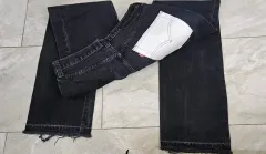 リーバイス501 ブラックデニム 後ろポケット ポイント デニム