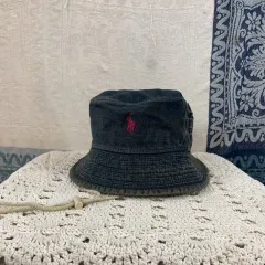 F ポロラルフローレン ヴィンテージ ウォッシュ デニム バケットハット 帽子