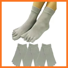 【新品】 [オーセンティック] 五本指ソックス 日本製 シルク綿 さらさら 涼しい 社長の靴下 ひえとり 抗菌 高通気性 消臭 吸汗 レディース 靴下 ガスシルケット 口ゴムゆったり くるぶし丈 グレー 3足 22-25  0