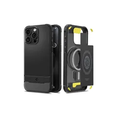 【新品】 Spigen 【創業18年の技術力】 iPhone 15 Pro ケース MagSafe 耐衝撃 米軍MIL規格取得 マット感 マグネット搭載 持ちやすい カーボンデザイン 衝撃吸収 すり傷防止 MagSafe ワイヤレス充電対応 ラギッド・アー 1