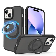 【新品】 iPhone 15 ケース MagSafe対応 多機能360度回転スタンド 縦横両対応 アイフォン 15 米軍MIL規格 冷却 スマホケース 耐衝撃 ワイヤレス充電対応 マグネット搭載 いphone 15 カバー リング付き 高い排熱性 滑り止め 1