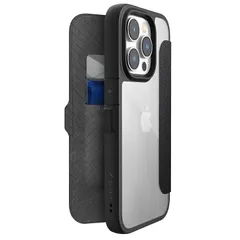 【新品】 【RAPTIC】 iPhone 15 Pro 対応 ケース 手帳型 カード 収納/耐衝撃 米軍 MIL 規格 クリア 合成皮 革 素材 背面 透明 手帳型ケース マグネット 式 スマホケース [ Apple iPhone15 Pro アイフォン1 0