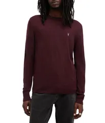 オールセインツ メンズ アウター ニット・セーター AllSaints Mode Merino Crew Coffee Brown ブラウンのサムネイル