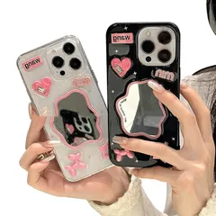【新品】 LUCKCOF ケース For iPhone 15 可愛い ミラー キラキラ 潮流 カップル向け携帯ケース TPUカバー 衝撃吸収 落下防止 アイフォン 15 專用スマホ ケース カバー 薄型 特製スマホケース メタル レンズ保護 スレ傷防止 女 1