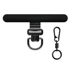 【新品】 多彩な色 スマホストラップホルダー 極薄 0.2mm【断裂防止】ステンレス製 浮き防止設計 薄型・丈夫10kg 荷重対応 全機種共通 充電不影響 落下・紛失防止 キズ防止シール同梱 (マカロンブラック) 1