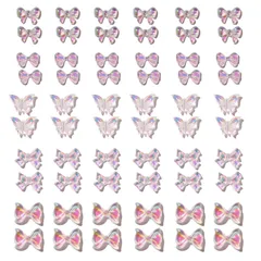 【特価商品】レジン shefun レジンパーツ ネイルデコパーツ ネイルアート ジェルネイル セット ネイルデザイン 60個 オーロラ 可愛い 立体 ネイル用 3D パーツ 蝶々 JP207 ネイルパーツ