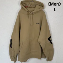 👉RVCA ルーカ パーカー カーキ L ビッグロゴ プルオーバー