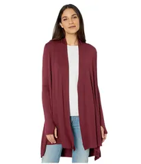 ラメイド レディース アウター ニット・セーター パイル カーディガン LAmade Iris Lightweight Modal Terry Cardigan with Thumbholes Wineberry