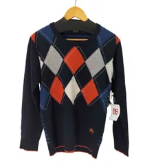 バーバリーブラックレーベル BURBERRY BLACK LABEL アーガイル柄 ニットセーター メンズ JPN：2 