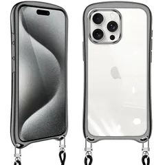 【新品】 Loodoomo iPhone 15 Pro 用の ケース ショルダー クリア スマホケース アイフォン15pro カバー 耐衝撃 肩掛け 首掛け 斜めかけケース 可愛い かわいい 韓国 透明 TPU メッキ加工 TPUバンパー 長さ調整可能 取 0