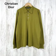 Christian Dior クリスチャンディオール ワンポイントロゴ刺繡 ハイゲージ ウールニット 長袖 ポロシャツ カーキ メンズ トップスのサムネイル