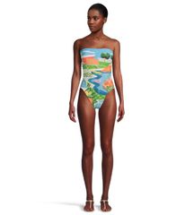 シーフォリー レディース 水着 上下セット Seafolly Sunset Dd Bandeau OnePiece Turquoise ターコイズ