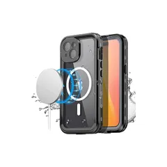 【新品】 AICase 防水ケース iPhone 15 (6.1 インチ) MagSafe 対応 防雪、防塵、耐衝撃、IP68 認定の全身保護 完全密閉水中カバー iPhone 15 2023 用 ブラック 1
