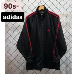 90s 00s adidas トラックジャケット　90年代　アディダス　ジャージ　三角形　パフォーマンスロゴ　万国旗タグ　海外タグ　アメリカ　アメリカ古着　古着　ヴィンテージ　y2k 人気ファッション　人気カラー　ブラック　赤　三本ライン　スポーツブランド　L
