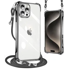 【新品】 PAILAIMEN iphone 15 Pro Max ケース 2023年発売 クリア ネックショルダー 耐衝撃 ストラップ付き iphone15 Pro Max スマホケース アイフォン15 Pro Max カバー 透明 TPU 薄型 軽量 スマホ