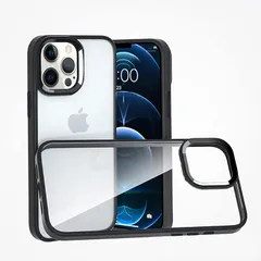 【新品】 MuZiF iPhone 15 Pro 用 ケース クリア 薄型軽量 耐衝撃構造 全面保護 黄変防止 擦り傷防止 透明 PC 背面クリア アイフォン15 Pro 用 カバー クリアケース（iPhone 15 Pro用,ブラック）