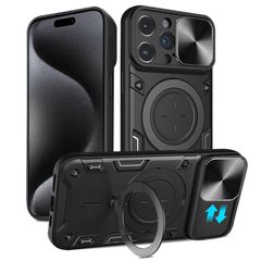 【新品】 LCSMFKJ iPhone 15 Pro 用ケース カメラ保護 リング付き スマホケース 回転スタンド機能 携帯ケース 人気 米軍MIL規格取得 Case Cover いphone15pro アイフォン アイホン15プロ iphone15プロ 1