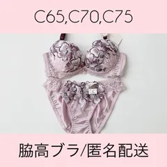 【🌸Spring Sale】9587PU ECLAT エクラ ブラショーツセット 脇高ブラ パープル 花柄 刺しゅう C65,C70,C75【匿名配送・新品未使用・送料込み】