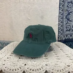 ポロラルフローレン ダークグリーン 刺繍 コットン チノ ベースボールキャップ 帽子
