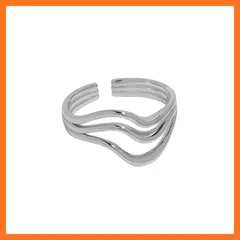 【新品】 [Deelfel] 指輪 レディース フリーサイズ シルバー 光面 波紋様 三連指輪 オープンリング 口開け シルバー925 金属アレルギー対応 誕生日 記念日 友達 ギフト ファッション アクセサリー 0