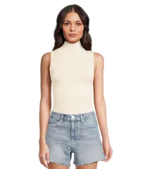 コマンドー レディース トップス シャツ モックネック ノースリーブ ボディースーツ Commando Prima Ballet Sleeveless Mockneck Bodysuit Ivory アイボリー