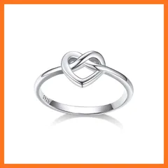 【新品】 [Bestyle] 指輪 レディース 結び ハート リング シルバー925 金属アレルギー 人気 つけっぱなし シンプル シルバー レディース 誕生日 プレゼント アクセサリー 0