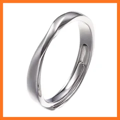 【新品】 [Rockyu] リング メンズ フリーサイズ シルバー メビウス カップル ペア指輪 サイズ調整可能 仕上げ 純銀製 S925リング アレルギー対応 おしゃれ 結婚指輪 ファッション アクセサリー 個別販売 1